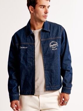 Abercrombie & Fitch Ford Bronco Denim Zip Workwear Jacket Size Large